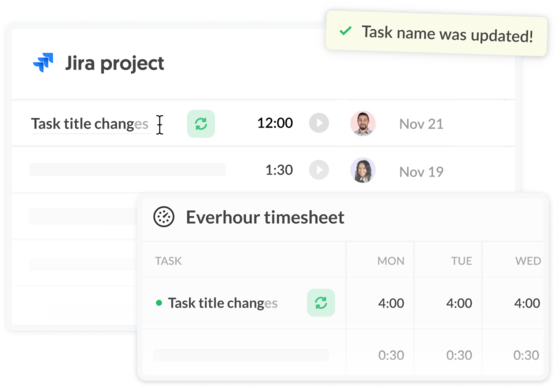 Everhour Jira data sync