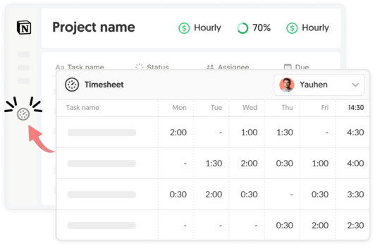Timesheet modal