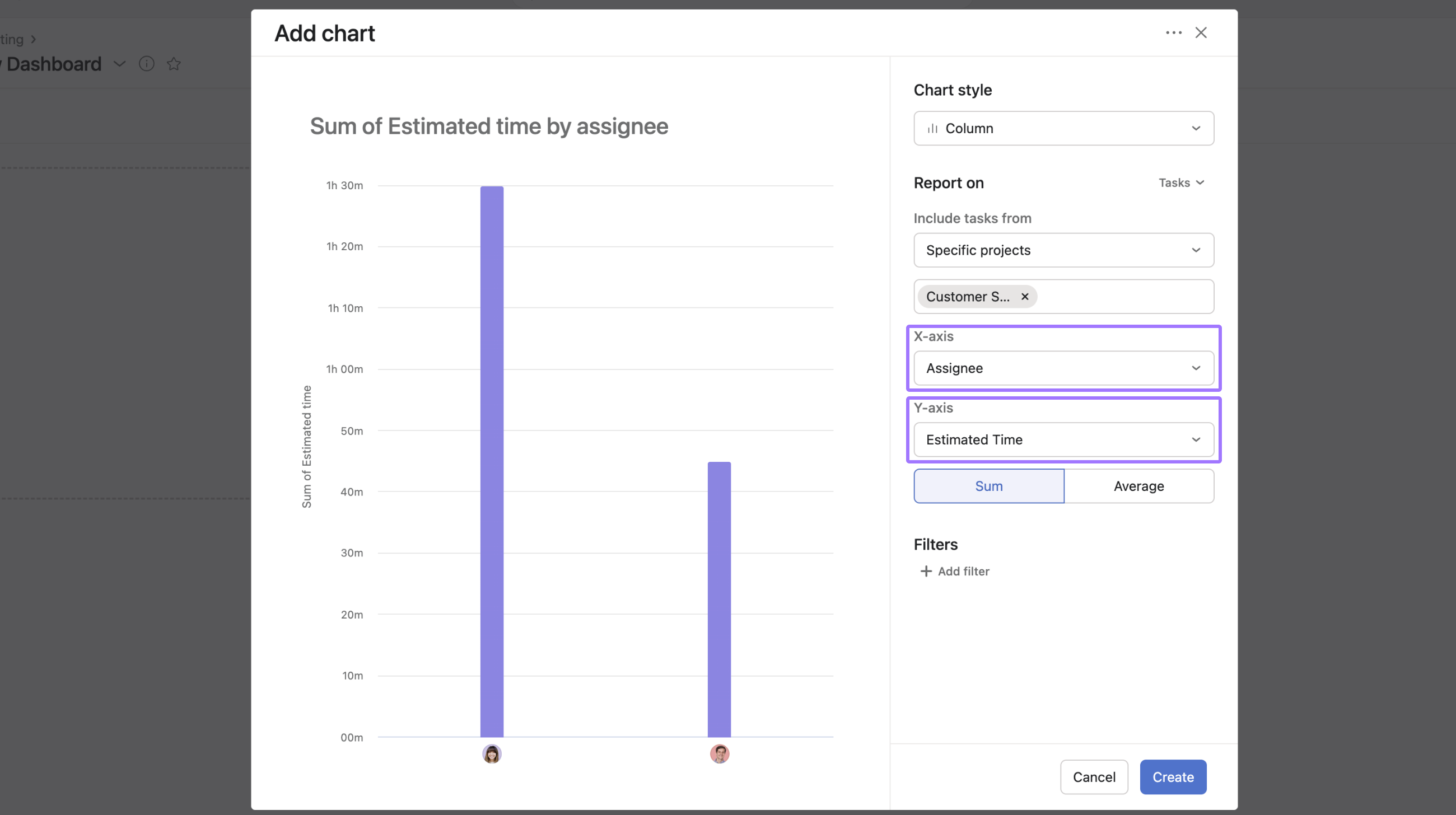 asana native reporting