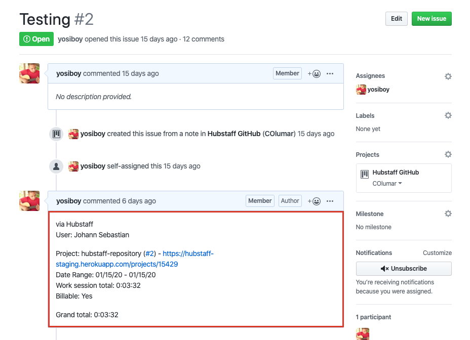 hubstaff track github integration