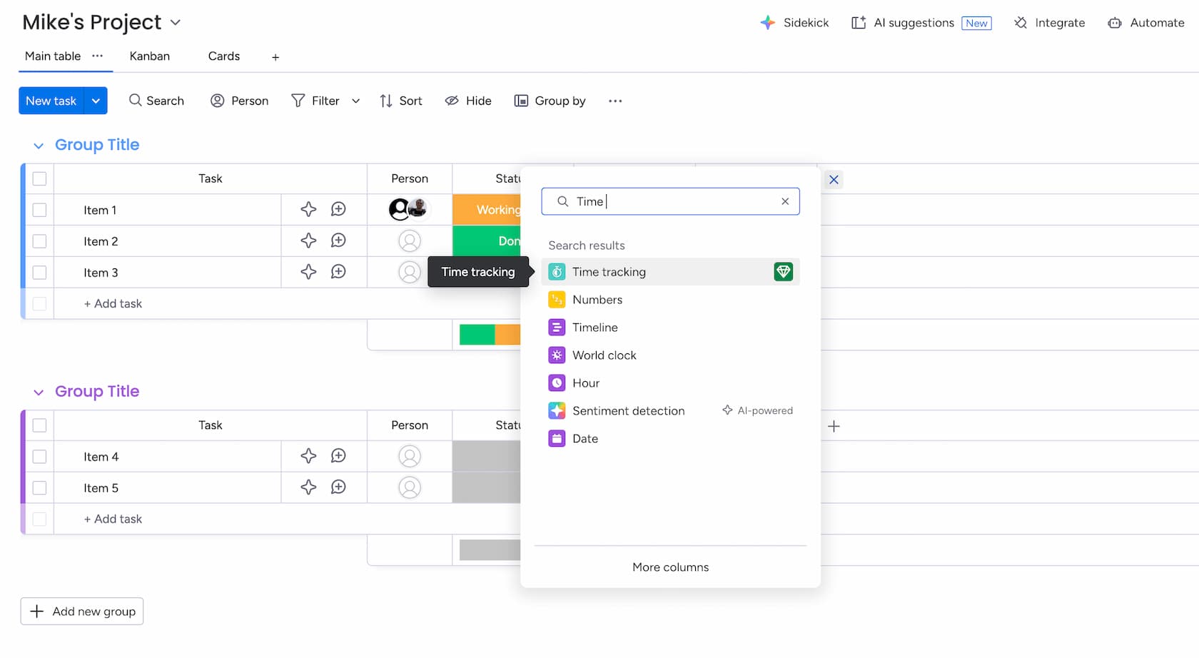 Time tracking in Monday.com guide