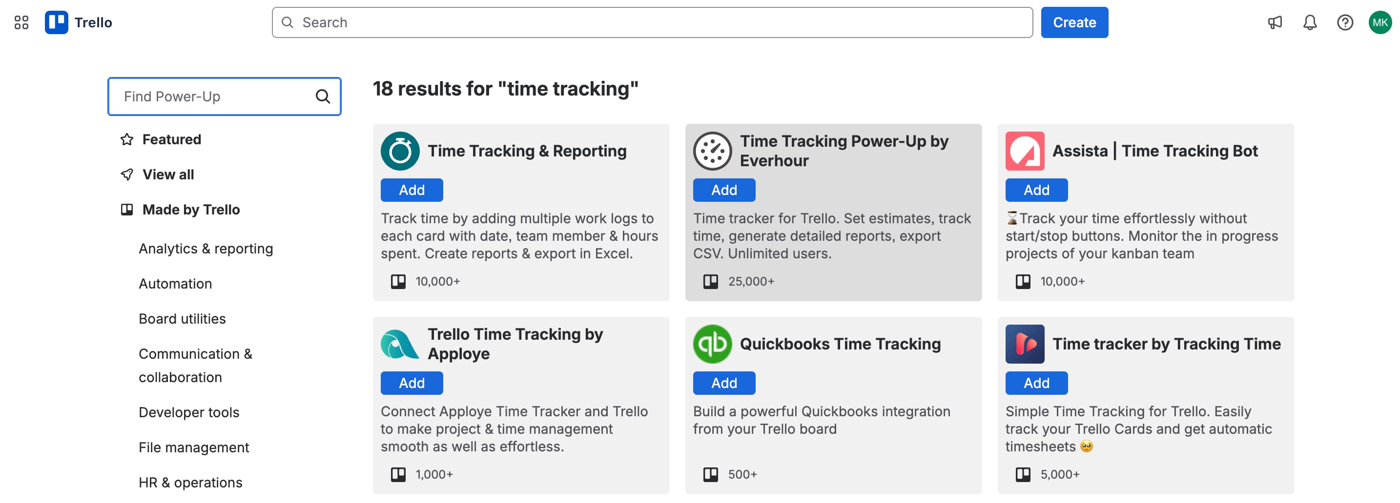 Trello time tracking powerups