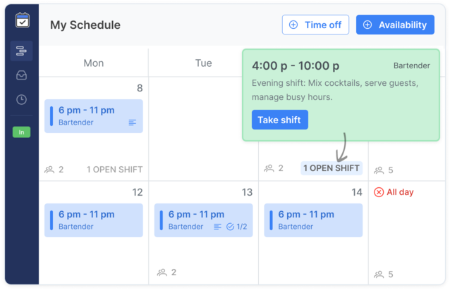 Manage open shifts and let employees claim them