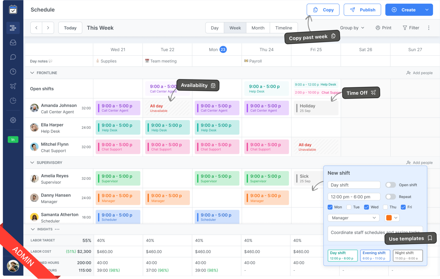 Call Center Scheduling Software Admin
