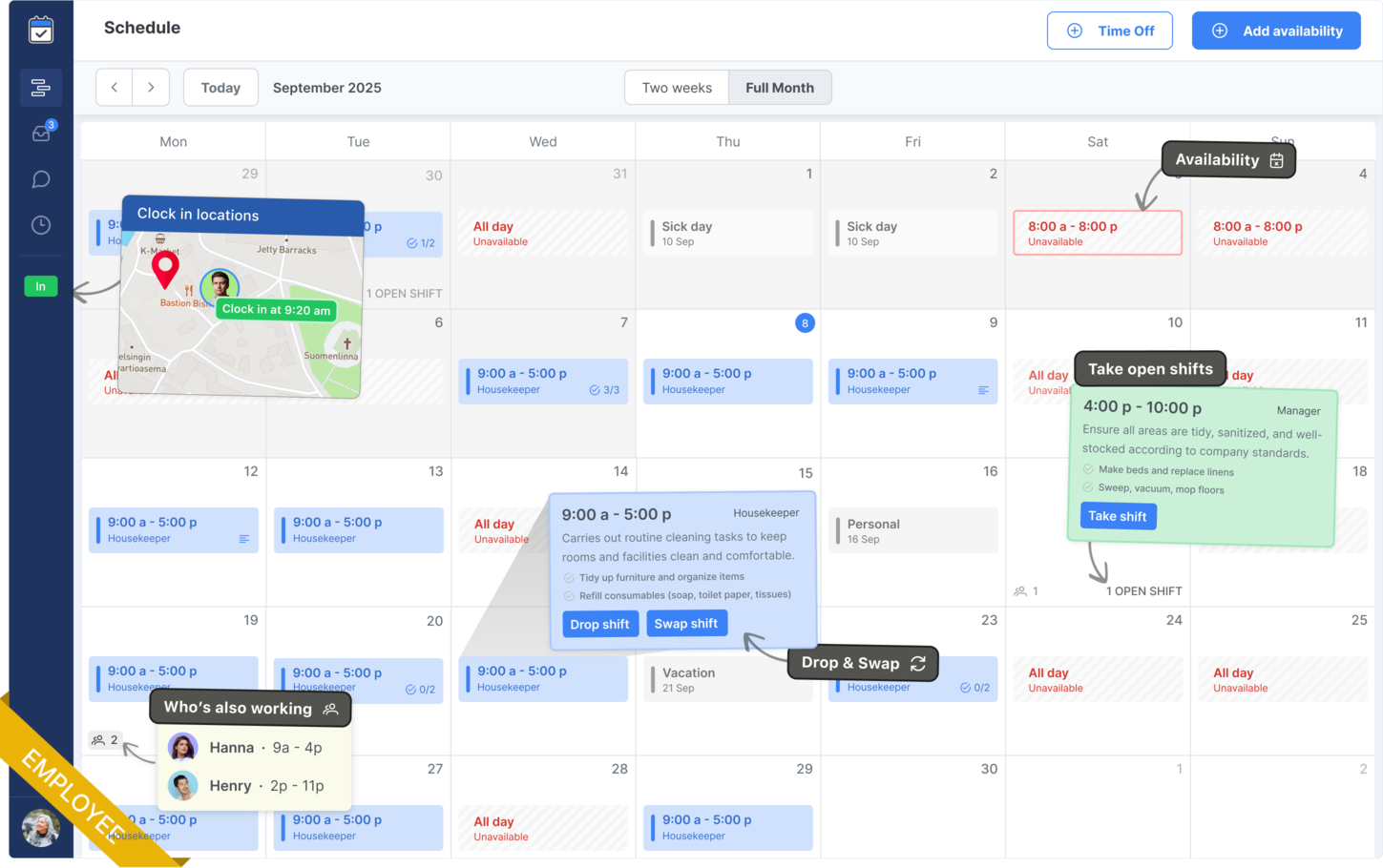 Cleaning Scheduling Software Employee