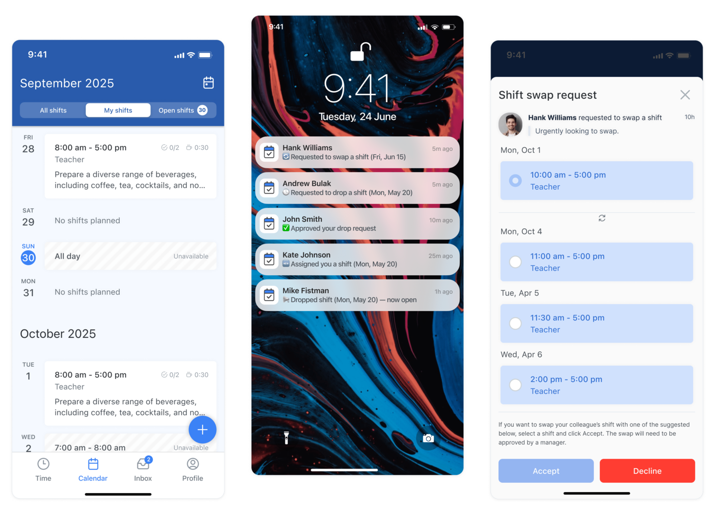 Education Scheduling Software Mobile App